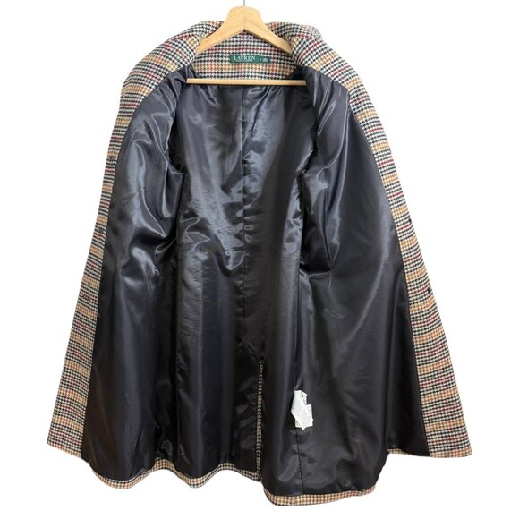 Ralph Lauren Houndstooth Plaid Wool Reefer Coat Old Money Preppy Academia 6 - Picture 3 of 10